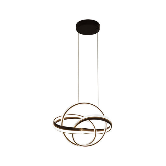 Seamless Curve Chandelier Light Simple Acrylic White/Coffee LED Ceiling Pendant Light for Living Room Clearhalo 'Ceiling Lights' 'Chandeliers' 'Modern Chandeliers' 'Modern' Lighting' 207228