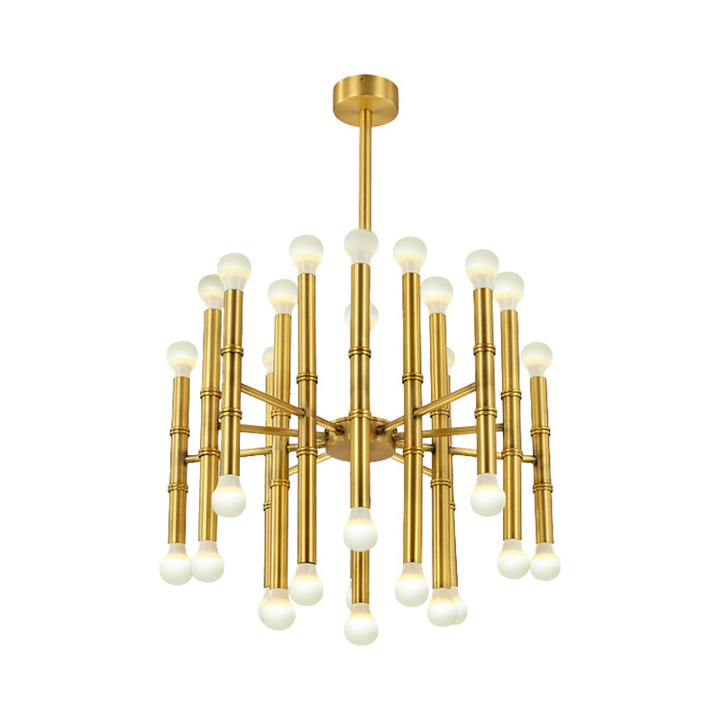 Metal Flute Hanging Chandelier Modern 30 Lights Black/Silver/Gold Suspension Light for Living Room Clearhalo 'Ceiling Lights' 'Chandeliers' 'Modern Chandeliers' 'Modern' Lighting' 207233