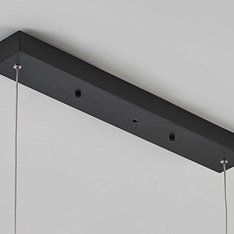 Linear and Ring Ceiling Chandelier Simple Acrylic 1/2 Light Black Hanging Light in Warm/White Light Clearhalo 'Ceiling Lights' 'Chandeliers' 'Modern Chandeliers' 'Modern' Lighting' 207289