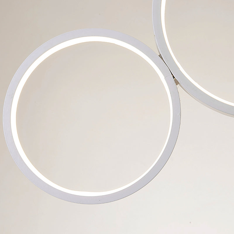 Acrylic Multi Rings Chandelier Lamp Simple Style 3/5 Lights White/Coffee Hanging Light Fixture for Kitchen Clearhalo 'Ceiling Lights' 'Chandeliers' 'Modern Chandeliers' 'Modern' Lighting' 207326