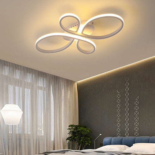 Acrylic Flower-Shaped Flush Mount Modernist 23.5"/31.5"/39" Wide Led White/Coffee Flush Ceiling Light Fixture in White/Warm Light Clearhalo 'Ceiling Lights' 'Close To Ceiling Lights' 'Close to ceiling' 'Flush mount' Lighting' 207407