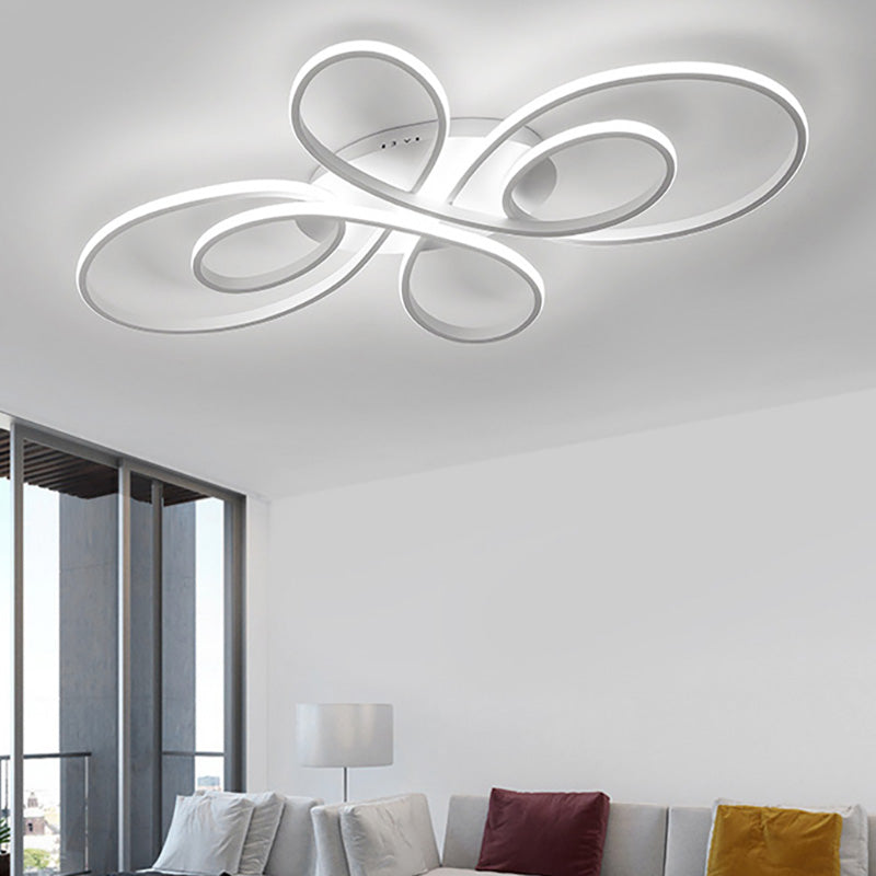 Acrylic Flower-Shaped Flush Mount Modernist 23.5"/31.5"/39" Wide Led White/Coffee Flush Ceiling Light Fixture in White/Warm Light Clearhalo 'Ceiling Lights' 'Close To Ceiling Lights' 'Close to ceiling' 'Flush mount' Lighting' 207415