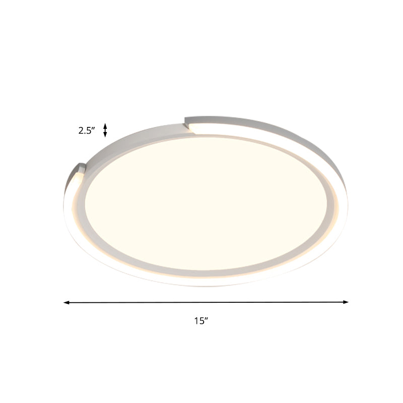 Round Acrylic Flush Mount Lighting Modern Led 15"/18"/23" Wide White/Black/Gold Flush Ceiling Lamp Fixture in Warm Light Clearhalo 'Ceiling Lights' 'Close To Ceiling Lights' 'Close to ceiling' 'Flush mount' Lighting' 207462