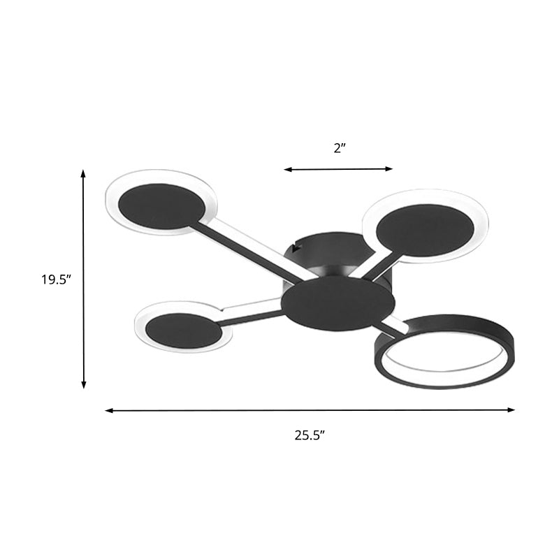 Acrylic Sputnik Flush Mount Modernist 4/5/6 Lights Coffee Led Flush Mount Light Fixture in White/Warm Light Clearhalo 'Ceiling Lights' 'Close To Ceiling Lights' 'Close to ceiling' 'Flush mount' Lighting' 207524