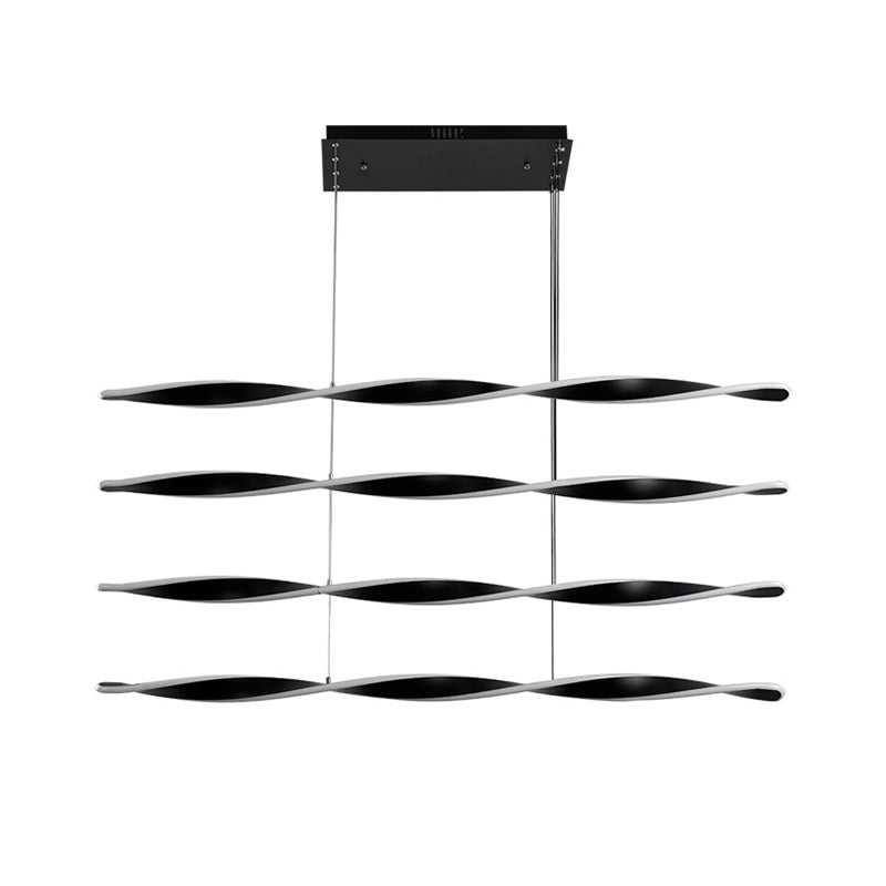 Contemporary LED Chandelier Light with Acrylic Black Spiral Pendant Light for Dining Room Clearhalo 'Ceiling Lights' 'Chandeliers' 'Modern Chandeliers' 'Modern' Lighting' 207564