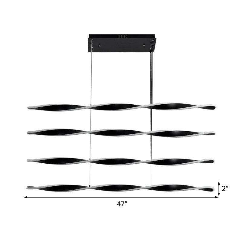 Contemporary LED Chandelier Light with Acrylic Black Spiral Pendant Light for Dining Room Clearhalo 'Ceiling Lights' 'Chandeliers' 'Modern Chandeliers' 'Modern' Lighting' 207565