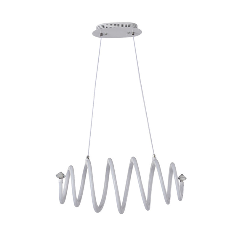 Spiral Chandelier Lamp Simple Style Acrylic White LED Hanging Light Fixture for Living Room Clearhalo 'Ceiling Lights' 'Chandeliers' 'Modern Chandeliers' 'Modern' Lighting' 207576