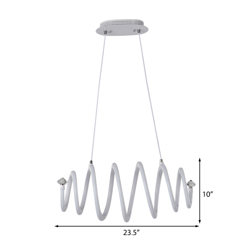 Spiral Chandelier Lamp Simple Style Acrylic White LED Hanging Light Fixture for Living Room Clearhalo 'Ceiling Lights' 'Chandeliers' 'Modern Chandeliers' 'Modern' Lighting' 207577