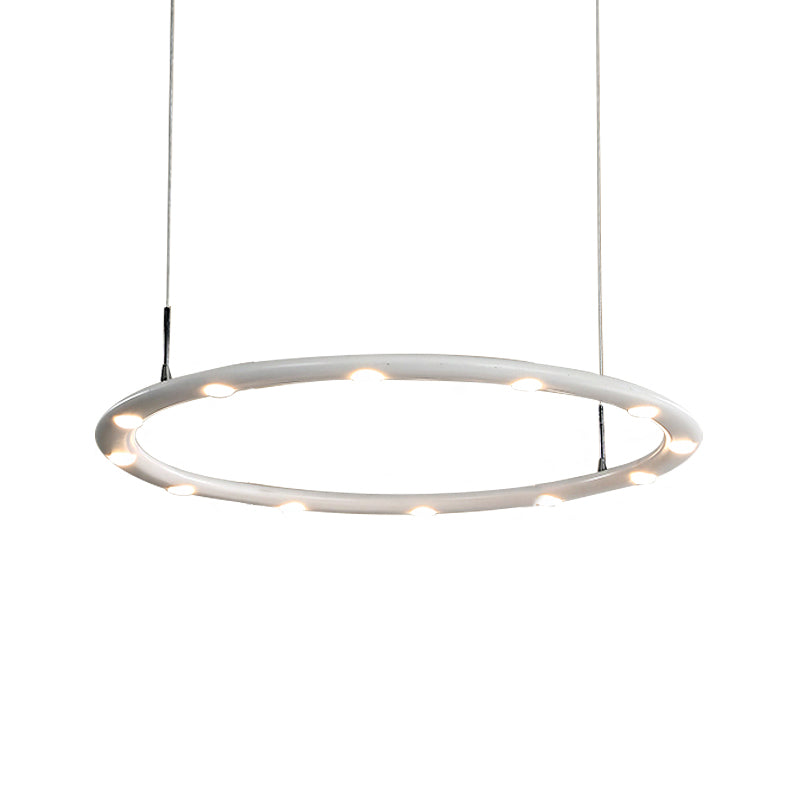 1/2 Tiers Ring Chandelier Light Modern Acrylic Black/White Bedroom LED Hanging Light in Warm/White Light Clearhalo 'Ceiling Lights' 'Chandeliers' 'Modern Chandeliers' 'Modern' Lighting' 207599