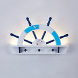 Acrylic Half-Rudder Wall Light Boys Bedroom Nautical Style Wall Lamp in Sky Blue Clearhalo 'Wall Lamps & Sconces' 'Wall Lights' Lighting' 207698