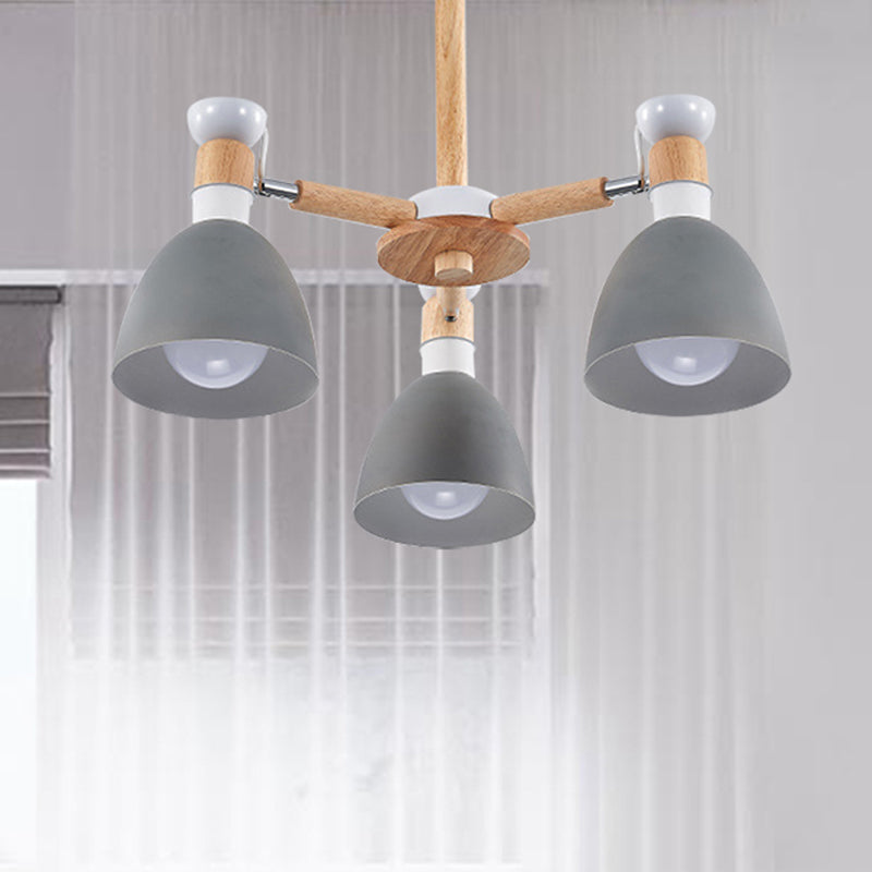 Domed Study Room Ceiling Mount Light Metal 3 Lights Macaron Ceiling Lamp Clearhalo 'Ceiling Lights' 'Chandeliers' Lighting' options 207771