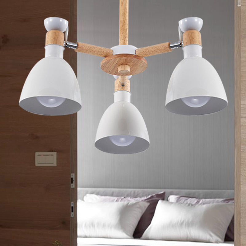 Domed Study Room Ceiling Mount Light Metal 3 Lights Macaron Ceiling Lamp Clearhalo 'Ceiling Lights' 'Chandeliers' Lighting' options 207776