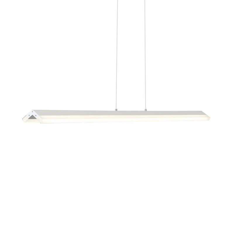 Rectangular Pendant Lighting Modern Acrylic Black/White LED Ceiling Lamp for Dining Room in Warm/White Light, 27.5"/35.5"/43" Wide Clearhalo 'Ceiling Lights' 'Modern Pendants' 'Modern' 'Pendant Lights' 'Pendants' Lighting' 207789