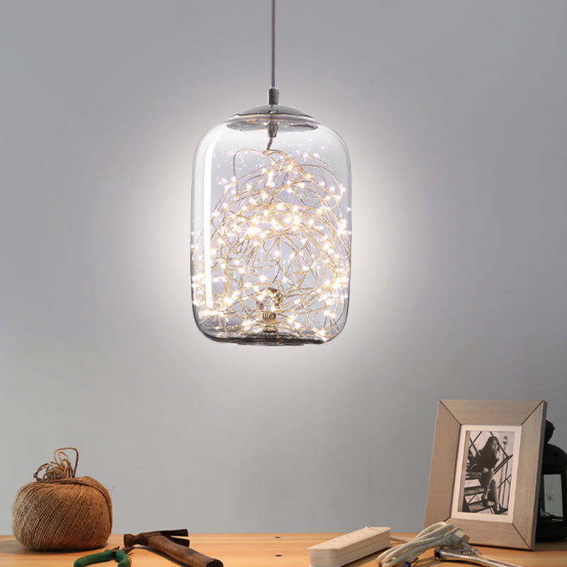 Modern LED Pendant Light with Amber/Smoke Grey Glass Globe/Cylinder/Oval Hanging Light Kit for Living Room Smoke Gray Cylinder Clearhalo 'Ceiling Lights' 'Glass shade' 'Glass' 'Modern Pendants' 'Modern' 'Pendant Lights' 'Pendants' Lighting' 207902