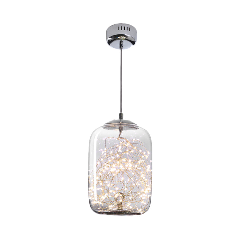 Modern LED Pendant Light with Amber/Smoke Grey Glass Globe/Cylinder/Oval Hanging Light Kit for Living Room Clearhalo 'Ceiling Lights' 'Glass shade' 'Glass' 'Modern Pendants' 'Modern' 'Pendant Lights' 'Pendants' Lighting' 207904