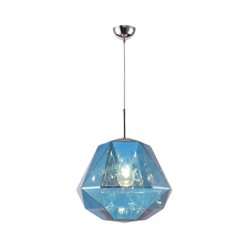 Modern 1 Light Pendant Lamp with Acrylic Shade Black/Silver/Blue Diamond Hanging Ceiling Light Clearhalo 'Ceiling Lights' 'Modern Pendants' 'Modern' 'Pendant Lights' 'Pendants' Lighting' 207951