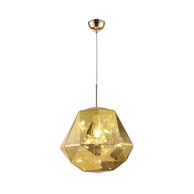 Modern 1 Light Pendant Lamp with Acrylic Shade Black/Silver/Blue Diamond Hanging Ceiling Light Clearhalo 'Ceiling Lights' 'Modern Pendants' 'Modern' 'Pendant Lights' 'Pendants' Lighting' 207957