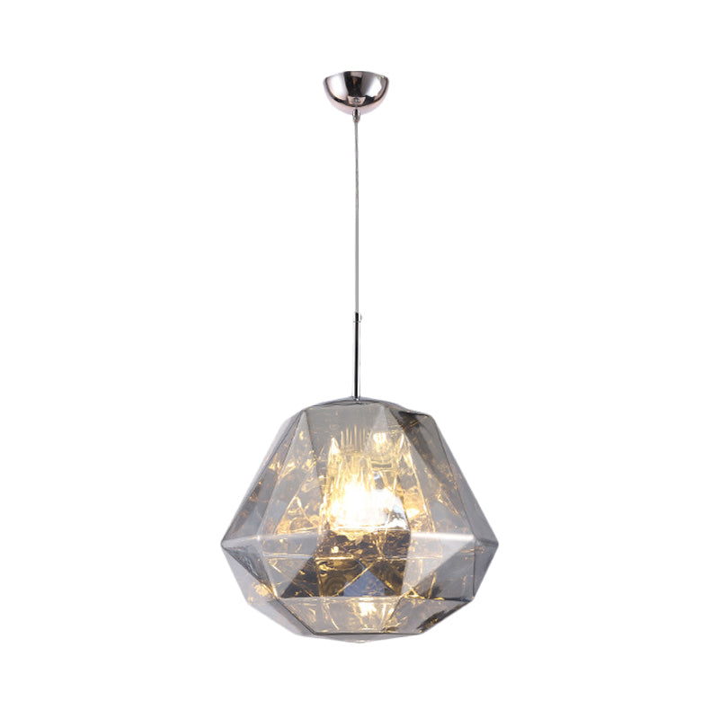 Modern 1 Light Pendant Lamp with Acrylic Shade Black/Silver/Blue Diamond Hanging Ceiling Light Clearhalo 'Ceiling Lights' 'Modern Pendants' 'Modern' 'Pendant Lights' 'Pendants' Lighting' 207960