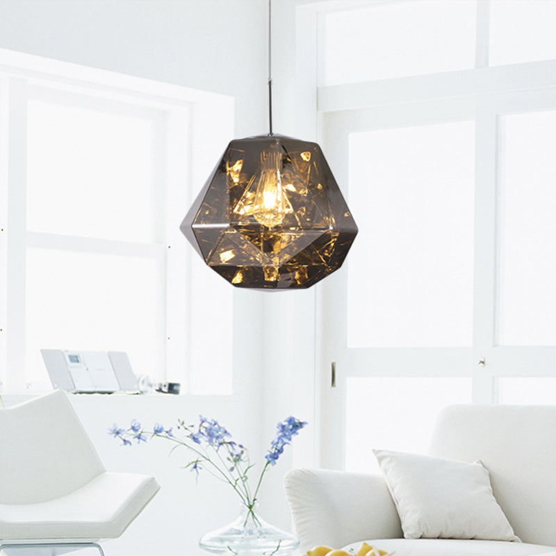 Modern 1 Light Pendant Lamp with Acrylic Shade Black/Silver/Blue Diamond Hanging Ceiling Light Clearhalo 'Ceiling Lights' 'Modern Pendants' 'Modern' 'Pendant Lights' 'Pendants' Lighting' 207967