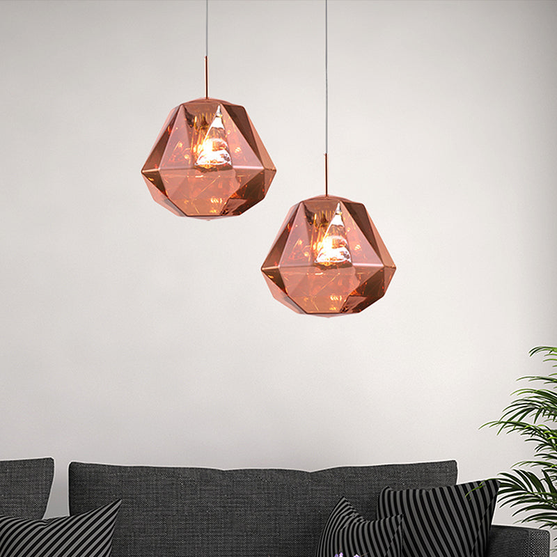 Modern 1 Light Pendant Lamp with Acrylic Shade Black/Silver/Blue Diamond Hanging Ceiling Light Clearhalo 'Ceiling Lights' 'Modern Pendants' 'Modern' 'Pendant Lights' 'Pendants' Lighting' 207969