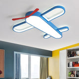 Cute Propeller Airplane Ceiling Light Acrylic Blue Finish LED Flush Mount Light for Baby Room Blue 19.5" Clearhalo 'Ceiling Lights' 'Close To Ceiling Lights' 'Close to ceiling' 'Flush mount' Lighting' 208143