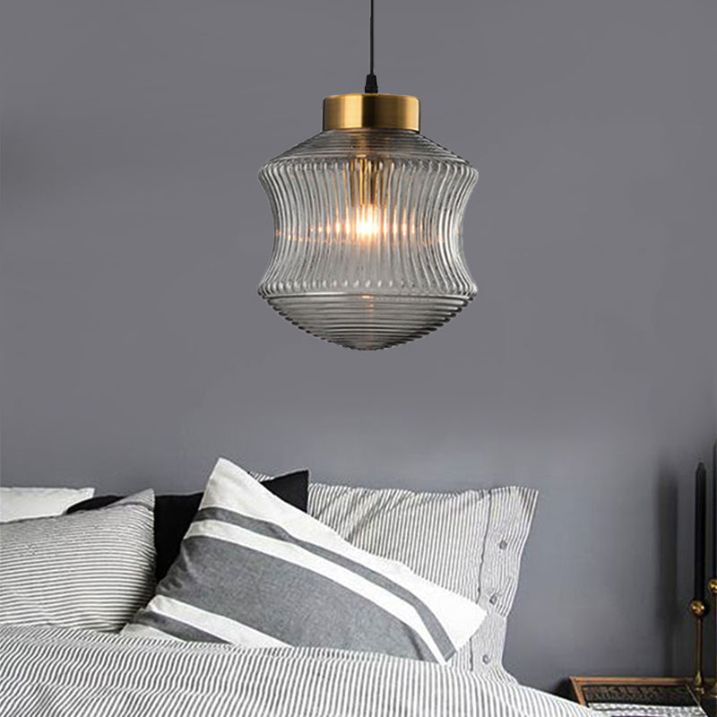 Lantern Pendant Light Contemporary Amber/Smoke Gray Prismatic Glass 1 Light Gold Hanging Ceiling Light Clearhalo 'Ceiling Lights' 'Glass shade' 'Glass' 'Modern Pendants' 'Modern' 'Pendant Lights' 'Pendants' Lighting' 208147