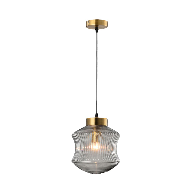 Lantern Pendant Light Contemporary Amber/Smoke Gray Prismatic Glass 1 Light Gold Hanging Ceiling Light Clearhalo 'Ceiling Lights' 'Glass shade' 'Glass' 'Modern Pendants' 'Modern' 'Pendant Lights' 'Pendants' Lighting' 208149