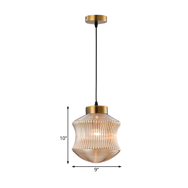 Lantern Pendant Light Contemporary Amber/Smoke Gray Prismatic Glass 1 Light Gold Hanging Ceiling Light Clearhalo 'Ceiling Lights' 'Glass shade' 'Glass' 'Modern Pendants' 'Modern' 'Pendant Lights' 'Pendants' Lighting' 208154