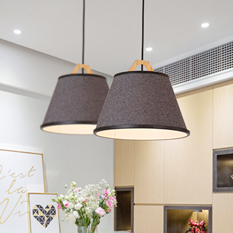 Minimalist Barrel Pendant Light Fabric 1 Light Dining Room Suspension Light in Gray/Flaxen Grey Clearhalo 'Ceiling Lights' 'Modern Pendants' 'Modern' 'Pendant Lights' 'Pendants' Lighting' 208262