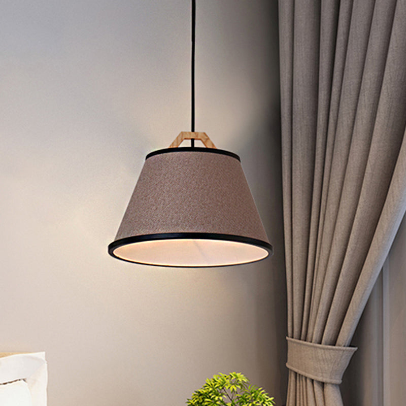 Minimalist Barrel Pendant Light Fabric 1 Light Dining Room Suspension Light in Gray/Flaxen Clearhalo 'Ceiling Lights' 'Modern Pendants' 'Modern' 'Pendant Lights' 'Pendants' Lighting' 208264