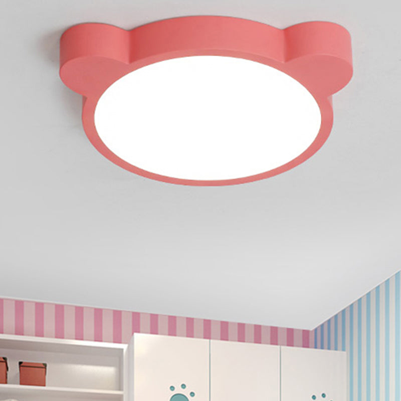 Bear Head LED Ceiling Mount Light Macaron Loft Acrylic Ceiling Lamp for Kid Bedroom Clearhalo 'Ceiling Lights' 'Close To Ceiling Lights' 'Close to ceiling' 'Flush mount' Lighting' 208341