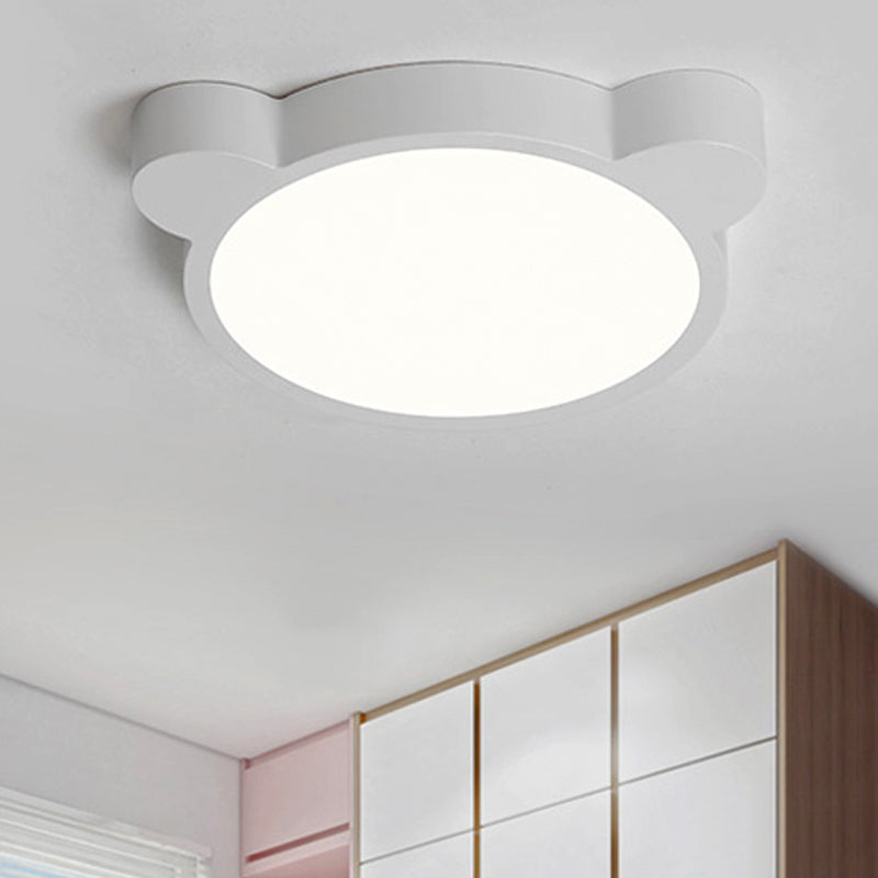 Bear Head LED Ceiling Mount Light Macaron Loft Acrylic Ceiling Lamp for Kid Bedroom White Clearhalo 'Ceiling Lights' 'Close To Ceiling Lights' 'Close to ceiling' 'Flush mount' Lighting' 208346