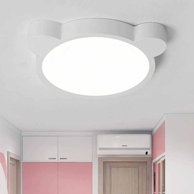 Bear Head LED Ceiling Mount Light Macaron Loft Acrylic Ceiling Lamp for Kid Bedroom Clearhalo 'Ceiling Lights' 'Close To Ceiling Lights' 'Close to ceiling' 'Flush mount' Lighting' 208347