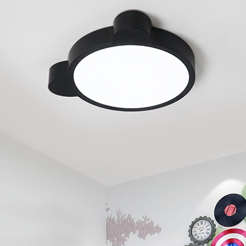 Bear Head LED Ceiling Mount Light Macaron Loft Acrylic Ceiling Lamp for Kid Bedroom Clearhalo 'Ceiling Lights' 'Close To Ceiling Lights' 'Close to ceiling' 'Flush mount' Lighting' 208349