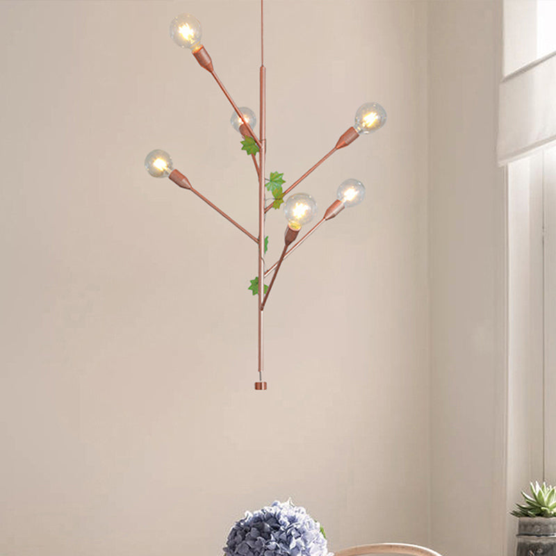 Branch Pendant Lamp Modern Metal 3/6 Lights Gold/Rose Gold Cluster Pendant for Dining Room Clearhalo 'Ceiling Lights' 'Modern Pendants' 'Modern' 'Pendant Lights' 'Pendants' Lighting' 208370