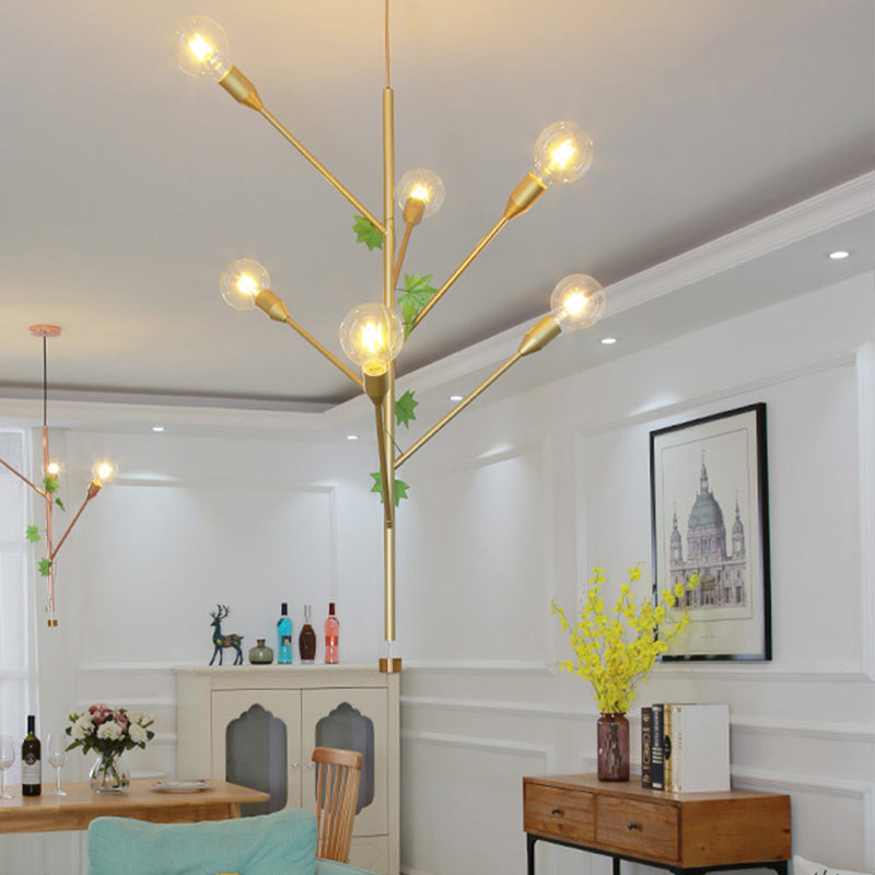 Branch Pendant Lamp Modern Metal 3/6 Lights Gold/Rose Gold Cluster Pendant for Dining Room Clearhalo 'Ceiling Lights' 'Modern Pendants' 'Modern' 'Pendant Lights' 'Pendants' Lighting' 208375