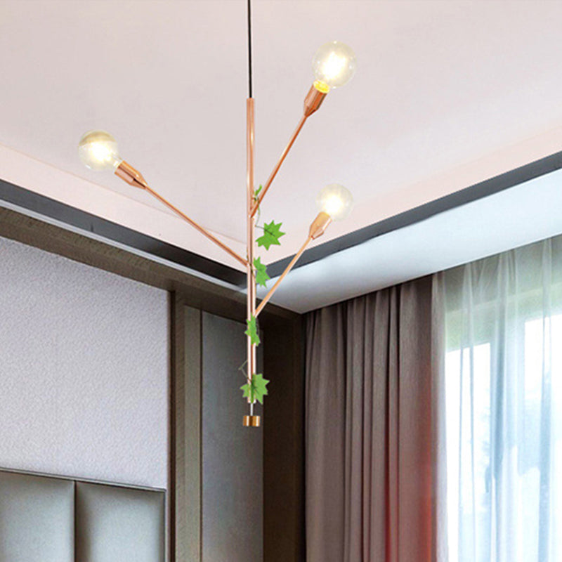 Branch Pendant Lamp Modern Metal 3/6 Lights Gold/Rose Gold Cluster Pendant for Dining Room Clearhalo 'Ceiling Lights' 'Modern Pendants' 'Modern' 'Pendant Lights' 'Pendants' Lighting' 208376