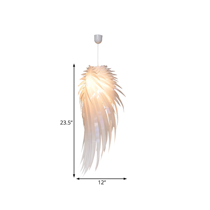 White Wing Hanging Ceiling Light Contemporary 1 Light Plastic Pendant Light, 23.5"/35.5"/47" Wide Clearhalo 'Ceiling Lights' 'Pendant Lights' 'Pendants' Lighting' 208398