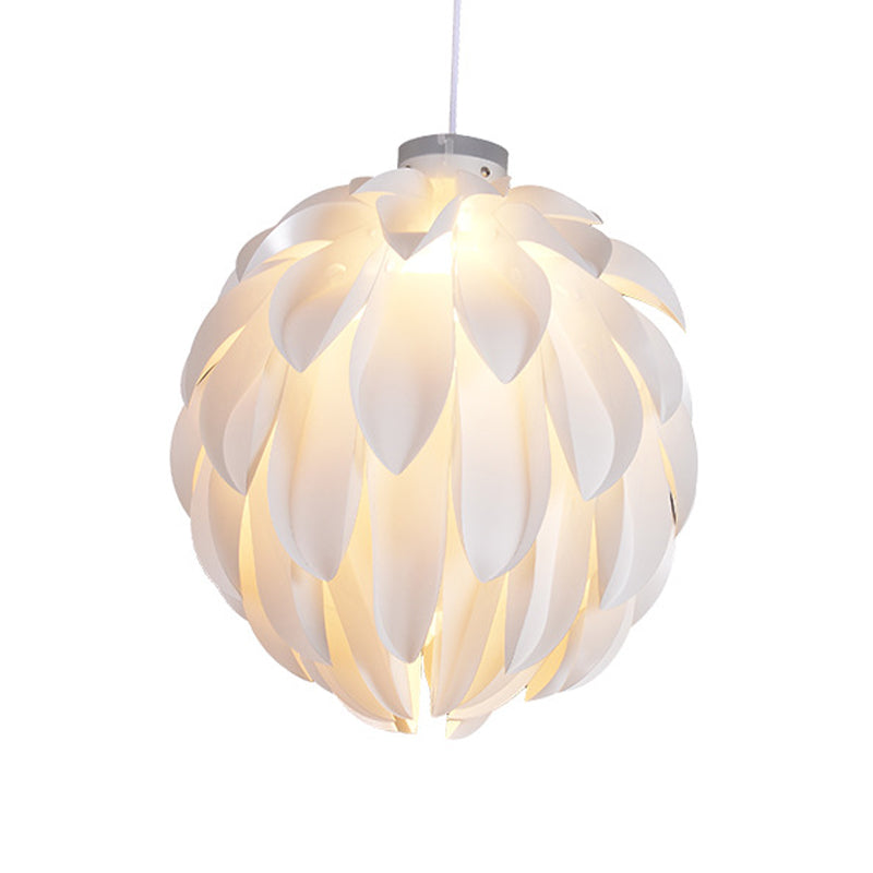 Flower Pendant Light Art Deco Plastic 1 Light White Ceiling Pendant Light for Dining Room, 16"/19.5" Wide Clearhalo 'Ceiling Lights' 'Pendant Lights' 'Pendants' Lighting' 208430