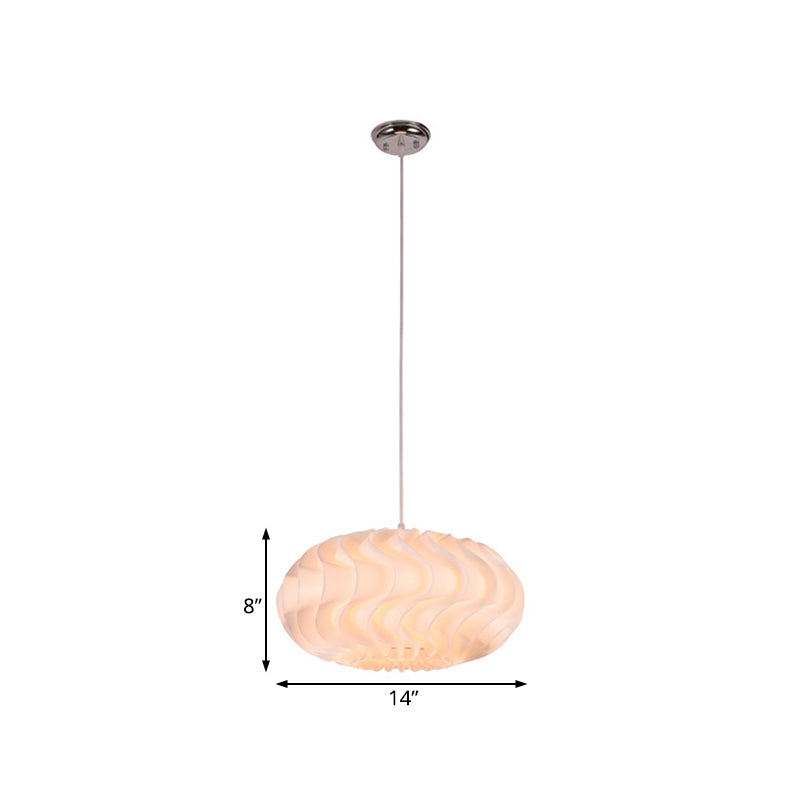 Acrylic Meringue Pendant Light Simple Style 1 Light White Ceiling Pendant, 14"/16"/19.5" Wide Clearhalo 'Ceiling Lights' 'Modern Pendants' 'Modern' 'Pendant Lights' 'Pendants' Lighting' 208455