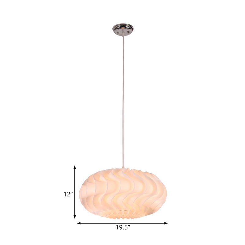 Acrylic Meringue Pendant Light Simple Style 1 Light White Ceiling Pendant, 14"/16"/19.5" Wide Clearhalo 'Ceiling Lights' 'Modern Pendants' 'Modern' 'Pendant Lights' 'Pendants' Lighting' 208457