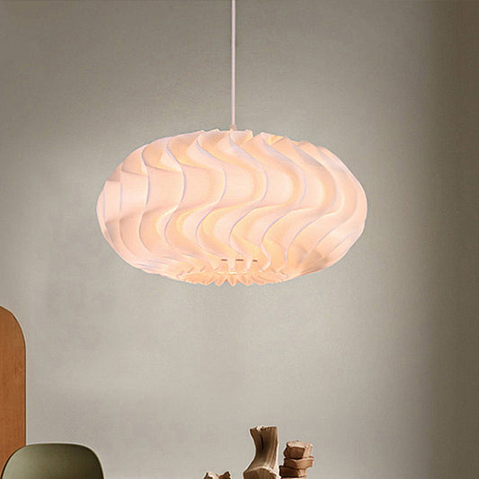 Acrylic Meringue Pendant Light Simple Style 1 Light White Ceiling Pendant, 14"/16"/19.5" Wide White 16" Clearhalo 'Ceiling Lights' 'Modern Pendants' 'Modern' 'Pendant Lights' 'Pendants' Lighting' 208459