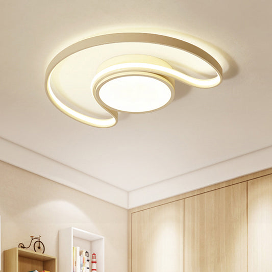 Simple Style White Flushmount Light Sun & Moon Acrylic LED Ceiling Light for Kid Bedroom Clearhalo 'Ceiling Lights' 'Close To Ceiling Lights' 'Close to ceiling' 'Flush mount' Lighting' 208463