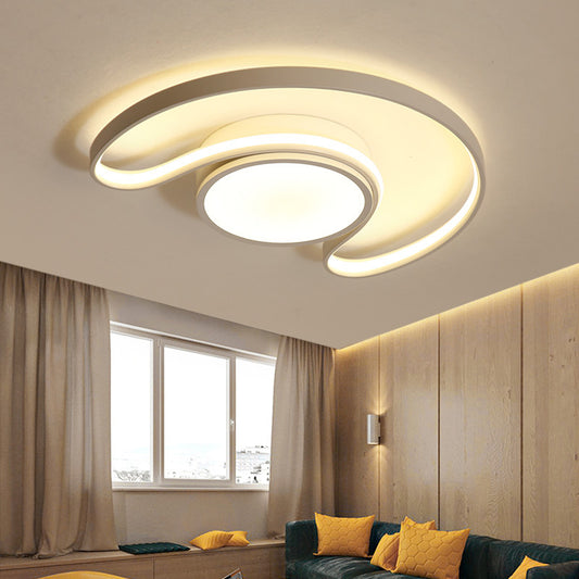 Simple Style White Flushmount Light Sun & Moon Acrylic LED Ceiling Light for Kid Bedroom Clearhalo 'Ceiling Lights' 'Close To Ceiling Lights' 'Close to ceiling' 'Flush mount' Lighting' 208464