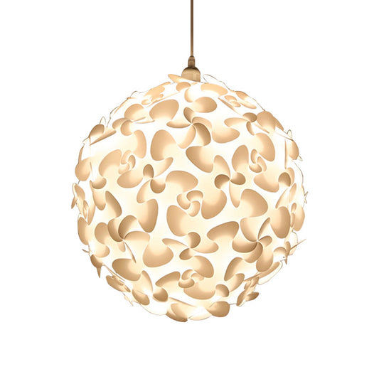 Art Deco 1 Light Pendant Light with Plastic Shade White Globe Hanging Ceiling Light, 18"/23.5" W Clearhalo 'Ceiling Lights' 'Pendant Lights' 'Pendants' Lighting' 208468