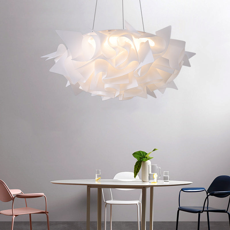 Acrylic Dome Pendant Light Modern 1 Light White/Brown Ceiling Pendant with Flower Design Clearhalo 'Ceiling Lights' 'Modern Pendants' 'Modern' 'Pendant Lights' 'Pendants' Lighting' 208484