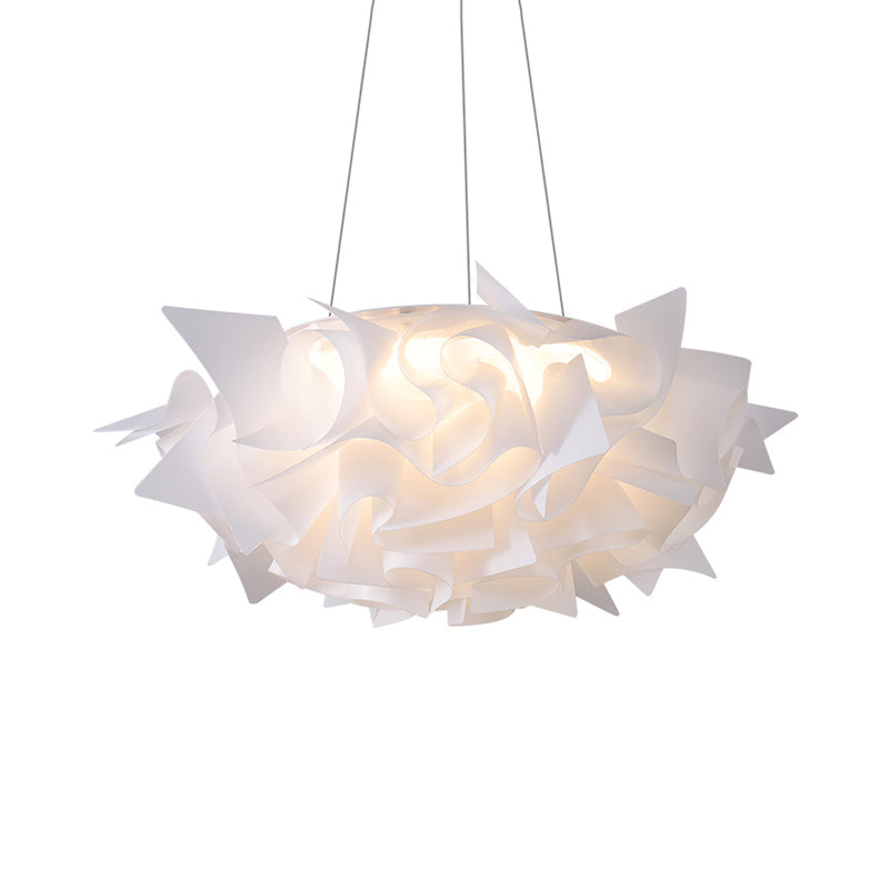 Acrylic Dome Pendant Light Modern 1 Light White/Brown Ceiling Pendant with Flower Design Clearhalo 'Ceiling Lights' 'Modern Pendants' 'Modern' 'Pendant Lights' 'Pendants' Lighting' 208486