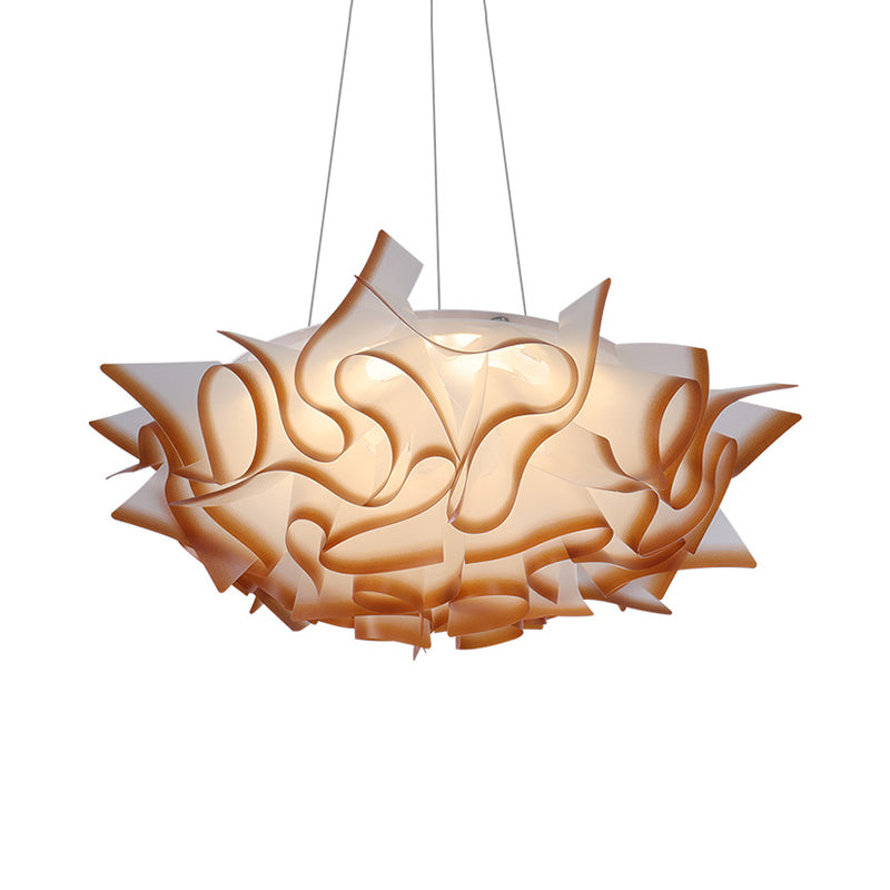 Acrylic Dome Pendant Light Modern 1 Light White/Brown Ceiling Pendant with Flower Design Clearhalo 'Ceiling Lights' 'Modern Pendants' 'Modern' 'Pendant Lights' 'Pendants' Lighting' 208489