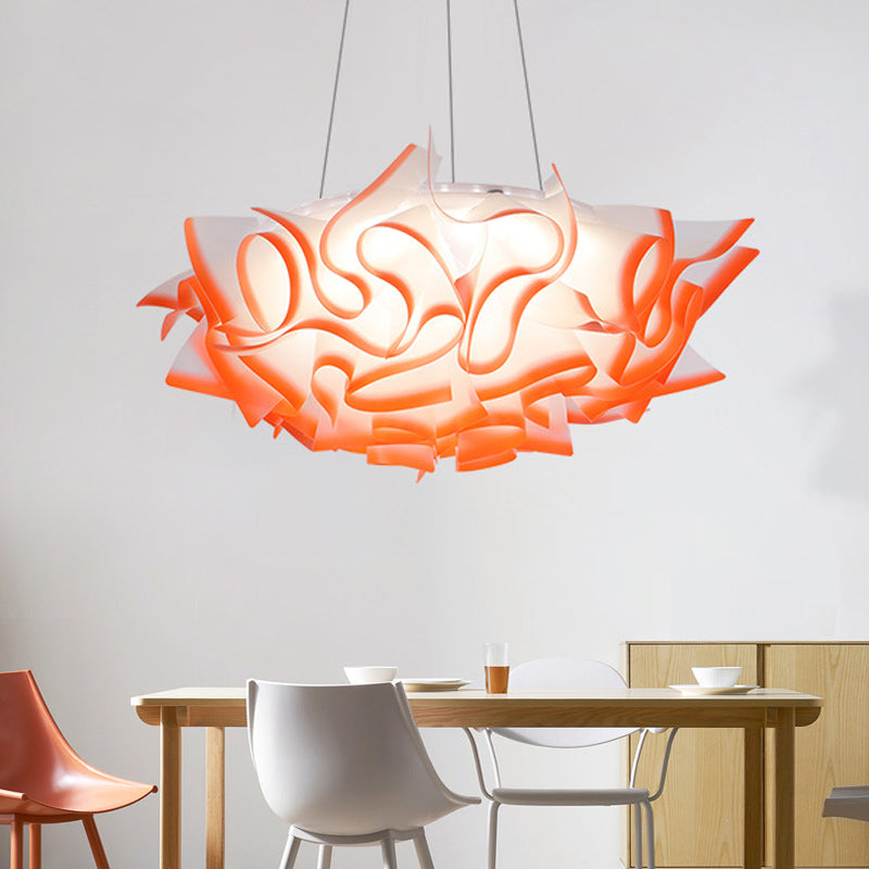 Flower Design Pendant Light Art Deco Acrylic 1 Light Pink/Orange/Blue Ceiling Pendant for Dining Room Clearhalo 'Ceiling Lights' 'Modern Pendants' 'Modern' 'Pendant Lights' 'Pendants' Lighting' 208509