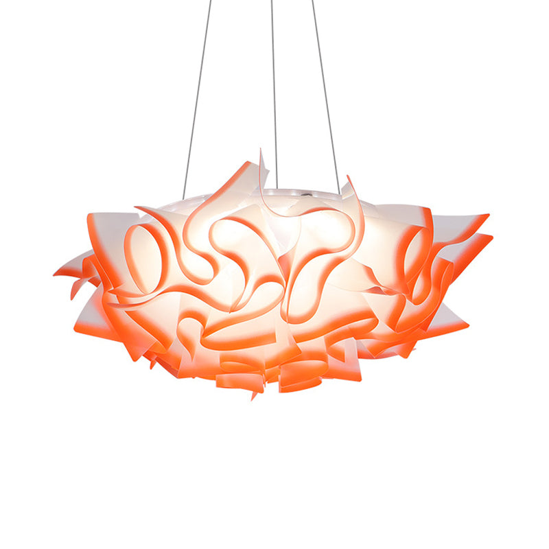 Flower Design Pendant Light Art Deco Acrylic 1 Light Pink/Orange/Blue Ceiling Pendant for Dining Room Clearhalo 'Ceiling Lights' 'Modern Pendants' 'Modern' 'Pendant Lights' 'Pendants' Lighting' 208511